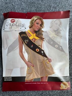 SexyScout Troop Leader Costume Brown & Yellow Size Medium/Large